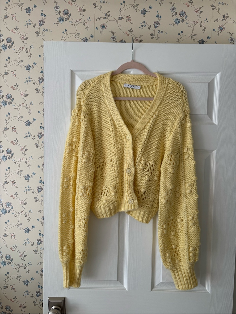 Butter Yellow Crochet Cardigan